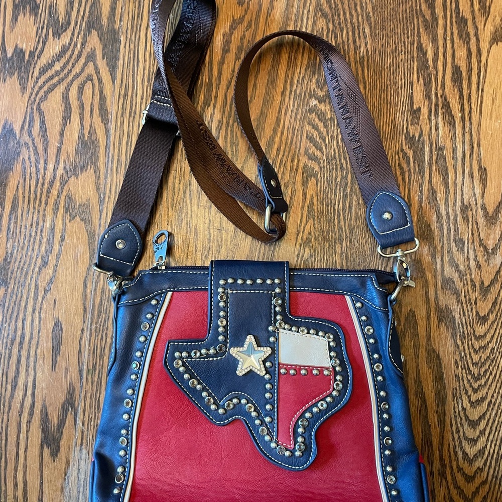 Texas style Montana West leather crossbody purse.
